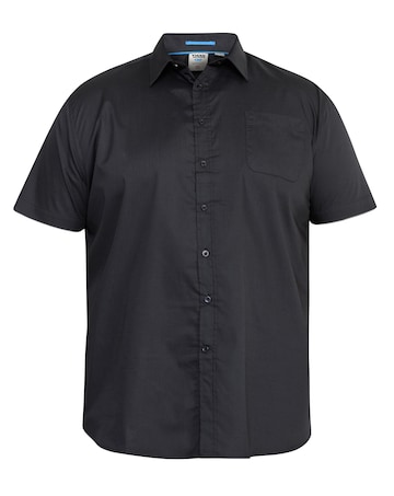 D555 Big & Tall Aeron Short Sleeve Easy Iron Classic Shirt with Pocket - Black
