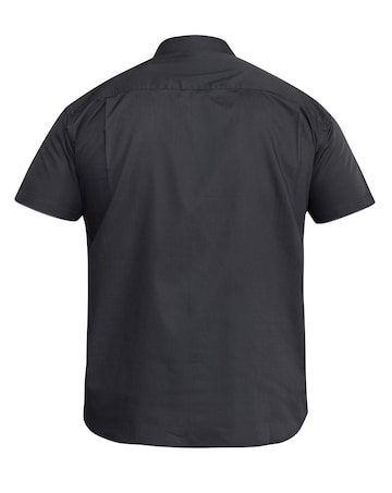 D555 Big & Tall Aeron Short Sleeve Easy Iron Classic Shirt with Pocket - Black
