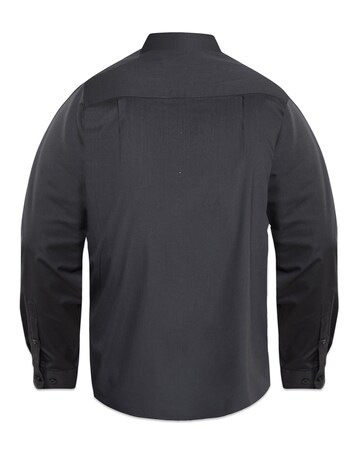 D555 Big & Tall Corbin Long Sleeve Easy Iron Classic Shirt with Pocket - Black