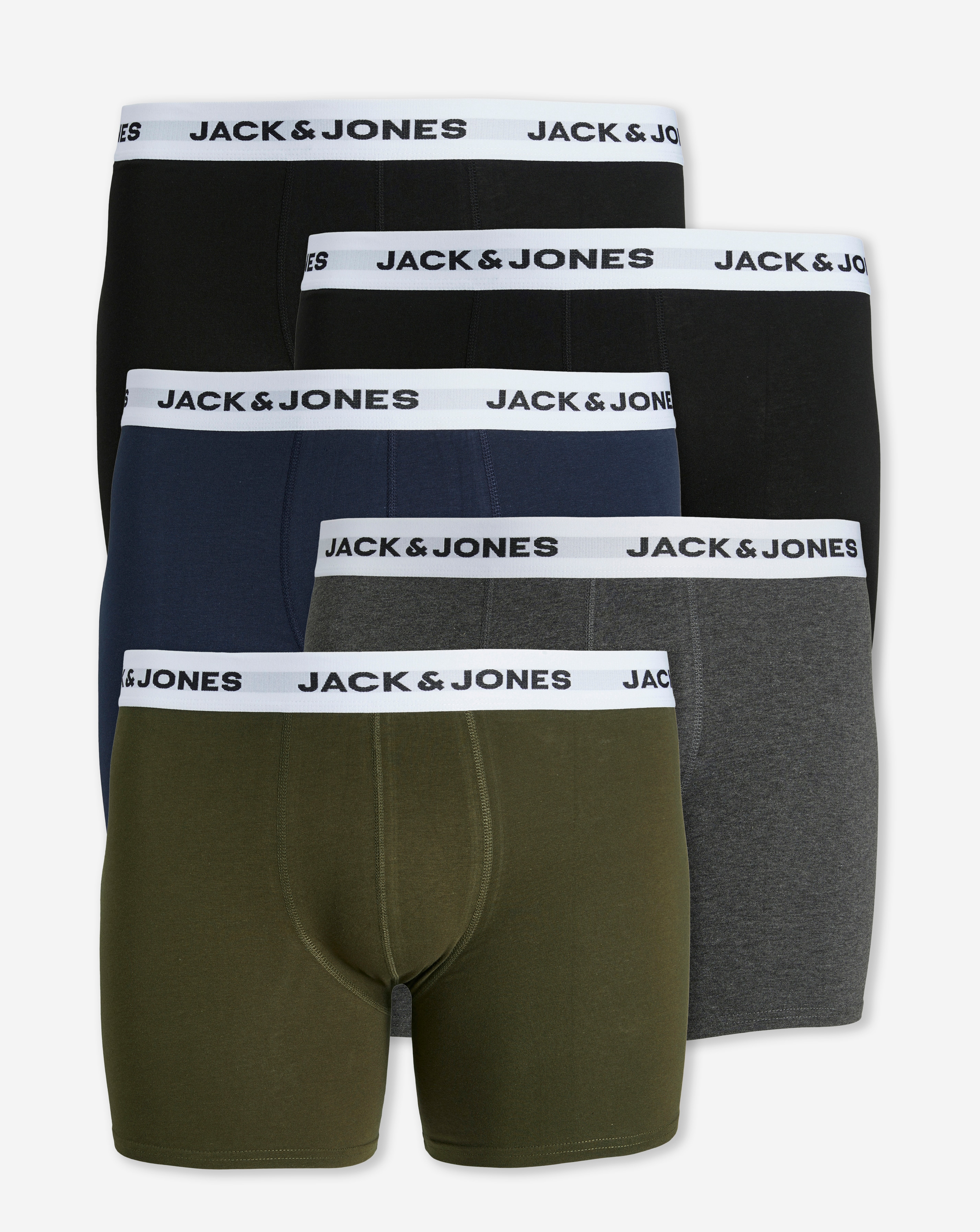 New In - Jack & Jones Logo Trunks 5 Pack