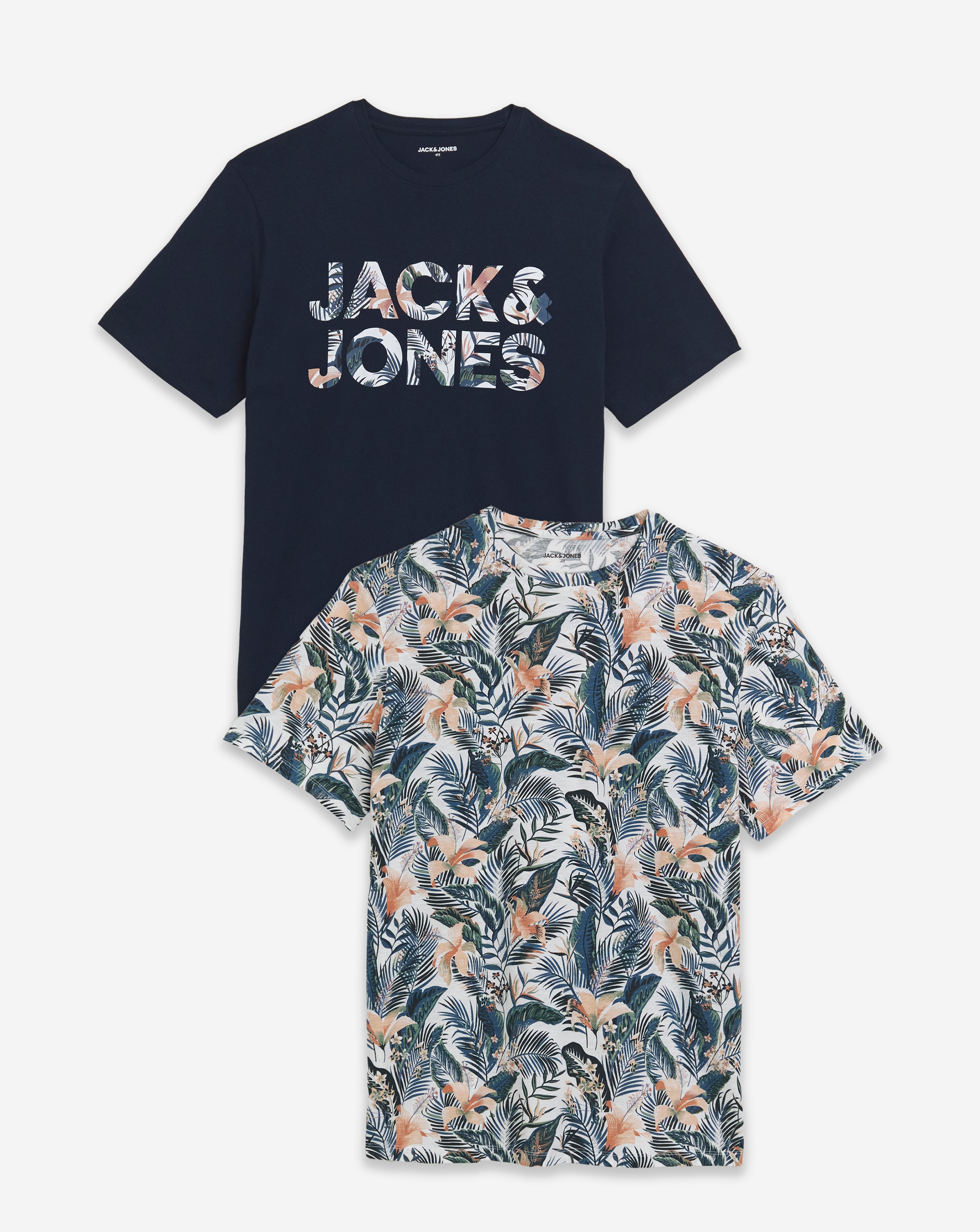 Jack & Jones Floral Logo T-Shirt 2 Pack
