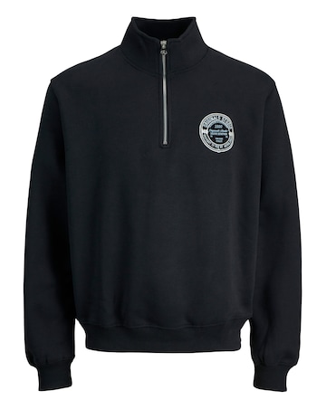 Jack & Jones York 1/4 Zip Sweatshirt - Black