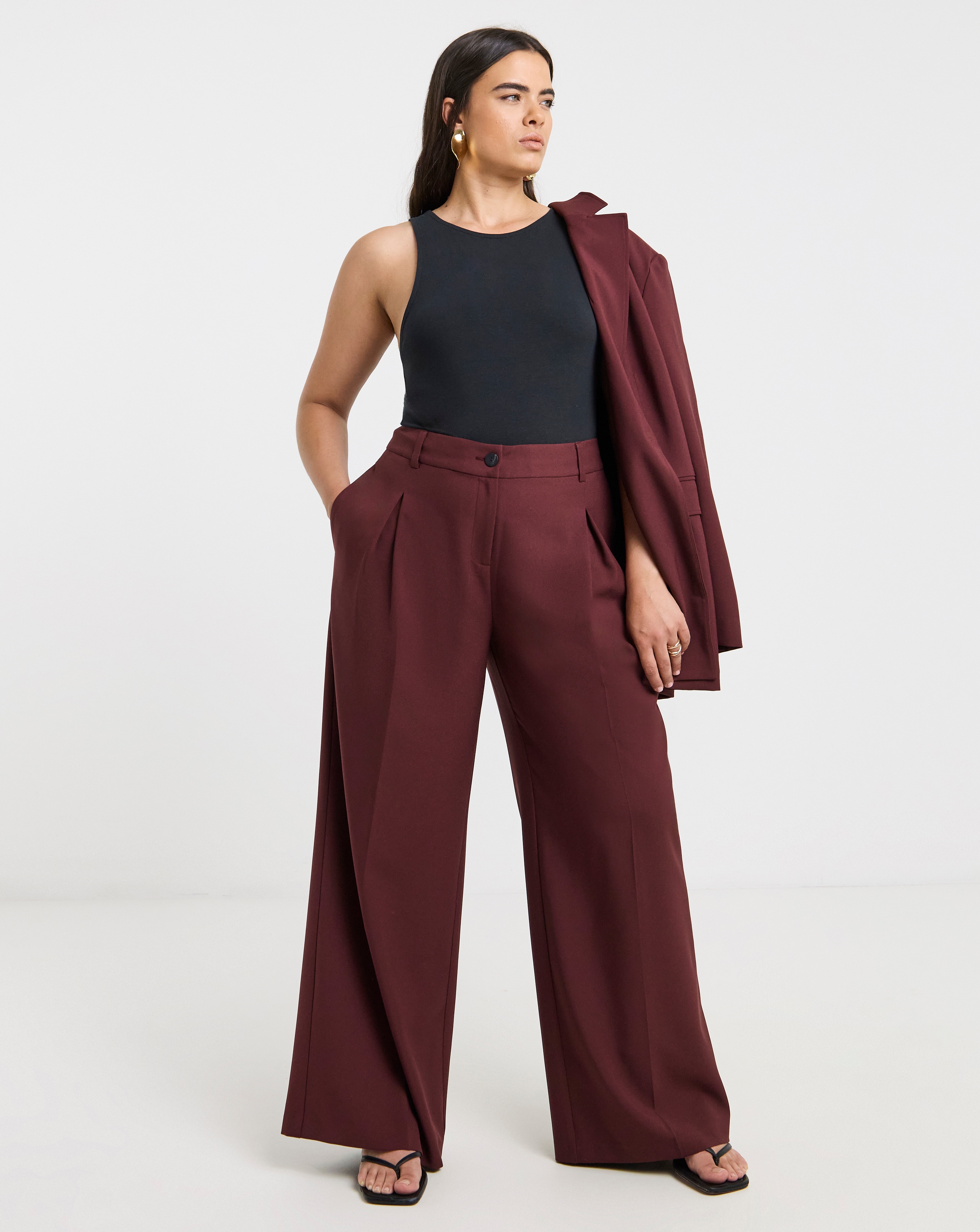 Pleated Wide Leg Trouser