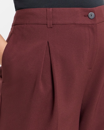 Burgundy Pleated Wide Leg Trouser