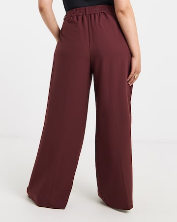 Burgundy Pleated Wide Leg Trouser