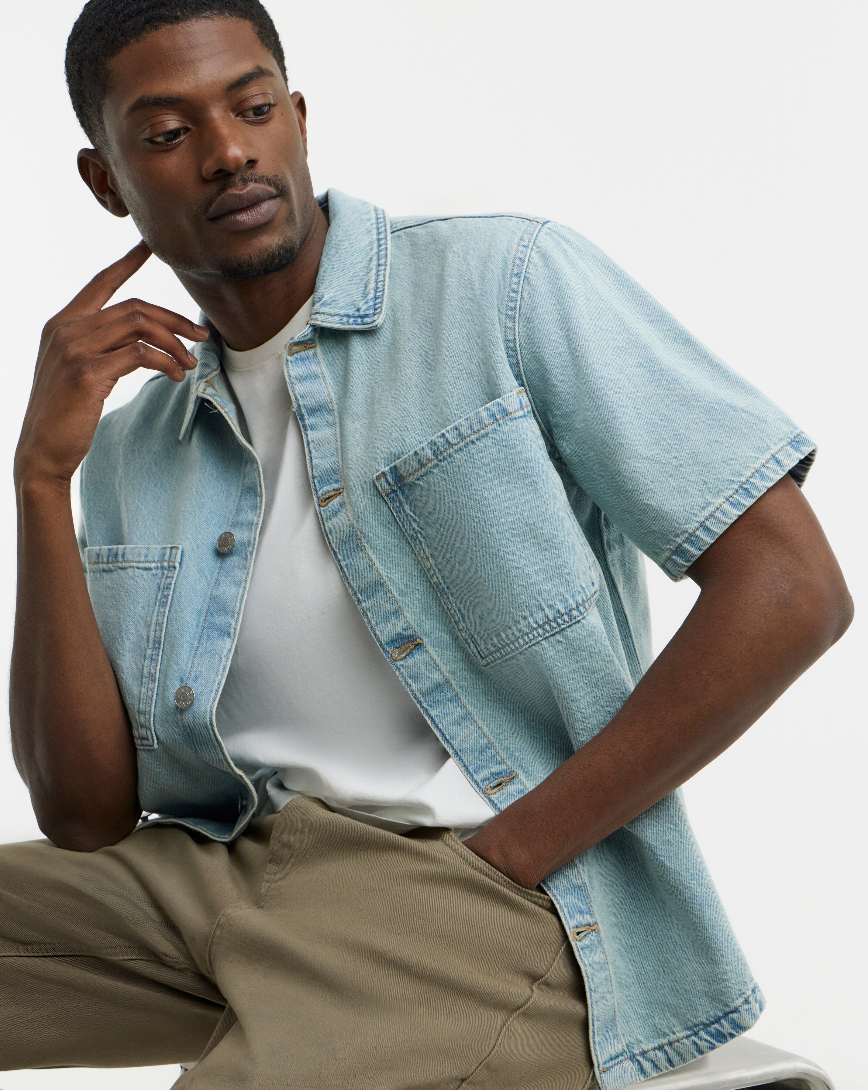 New In - Only & Sons Boxy Denim Shirt - Blue