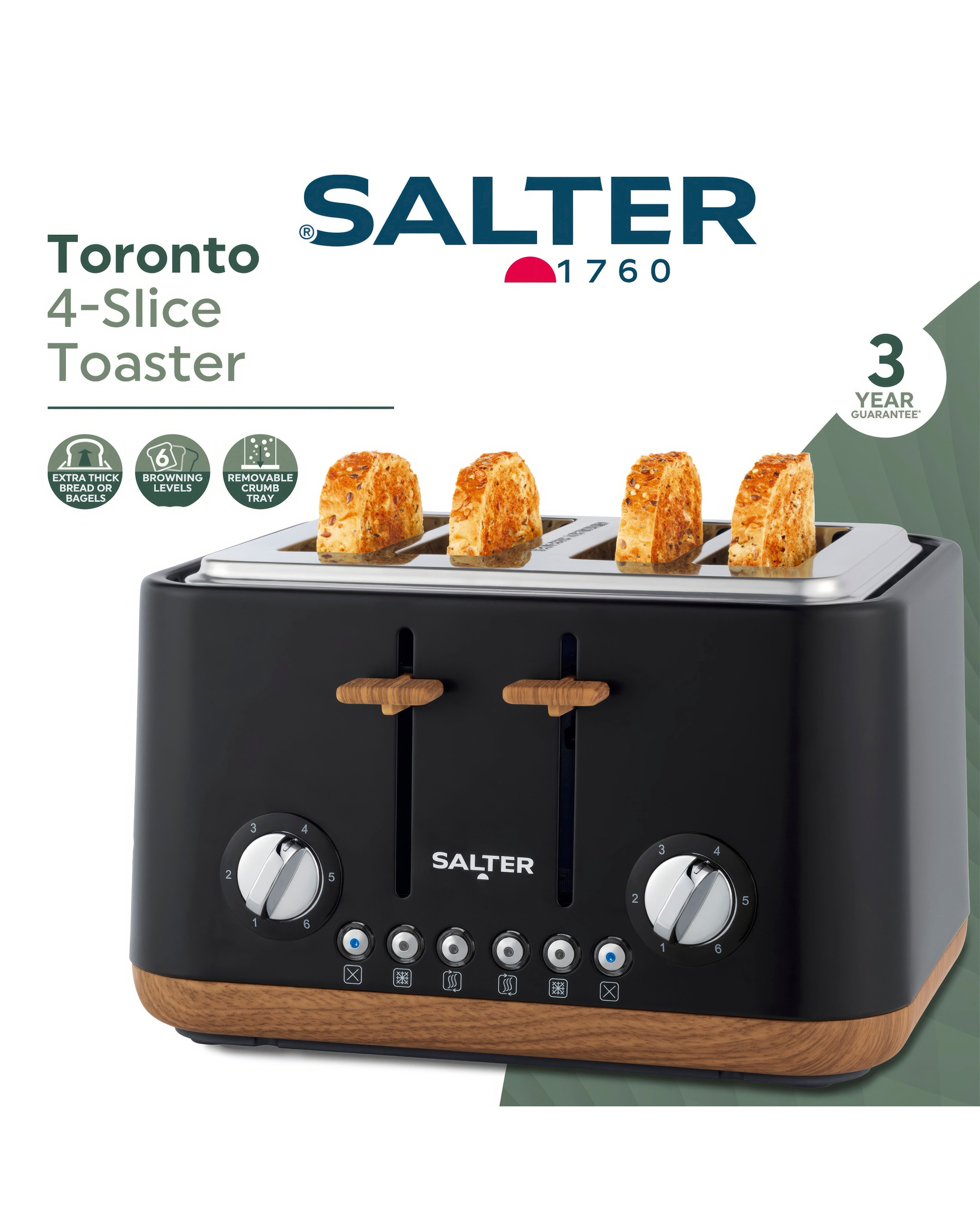 Salter Toronto 4 Slice Black Toaster Ambrose Wilson