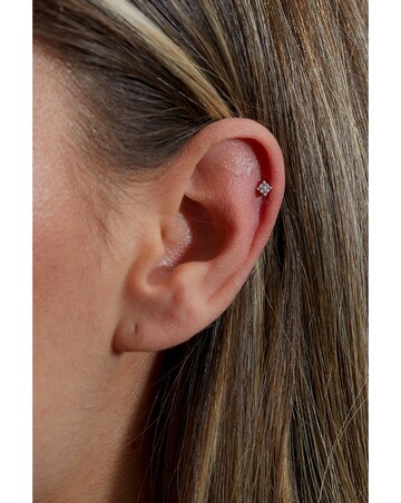 Inicio Silver Plated Recycled Cubic Zirconia Stone Mini Earrings - Gift Pouch