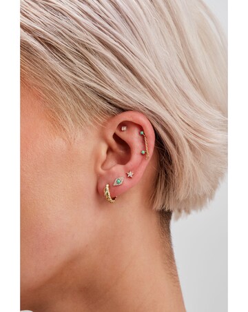 Inicio Silver Plated Recycled Cubic Zirconia Stone Mini Earrings - Gift Pouch