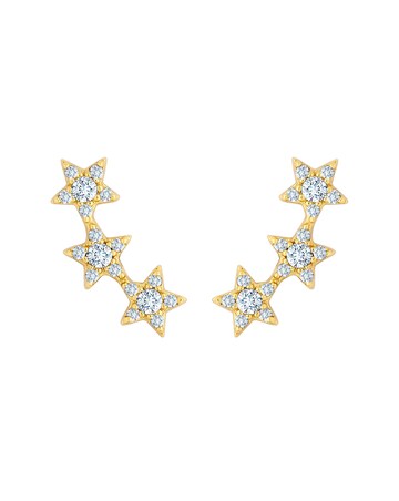 Inicio 14K Gold Plated Recycled Cubic Zirconia Star Ear Climber - Gift Pouch