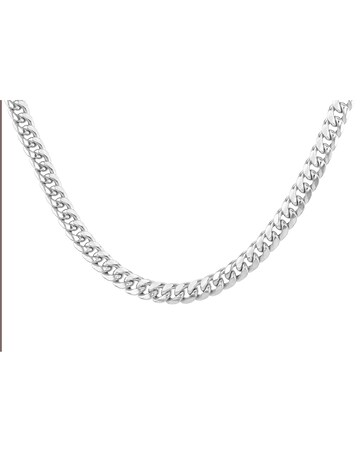 Sterling Silver Rounded Cuban Chain