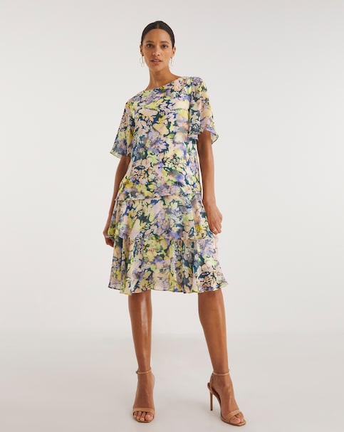 Joanna Hope Printed Tiered Dress