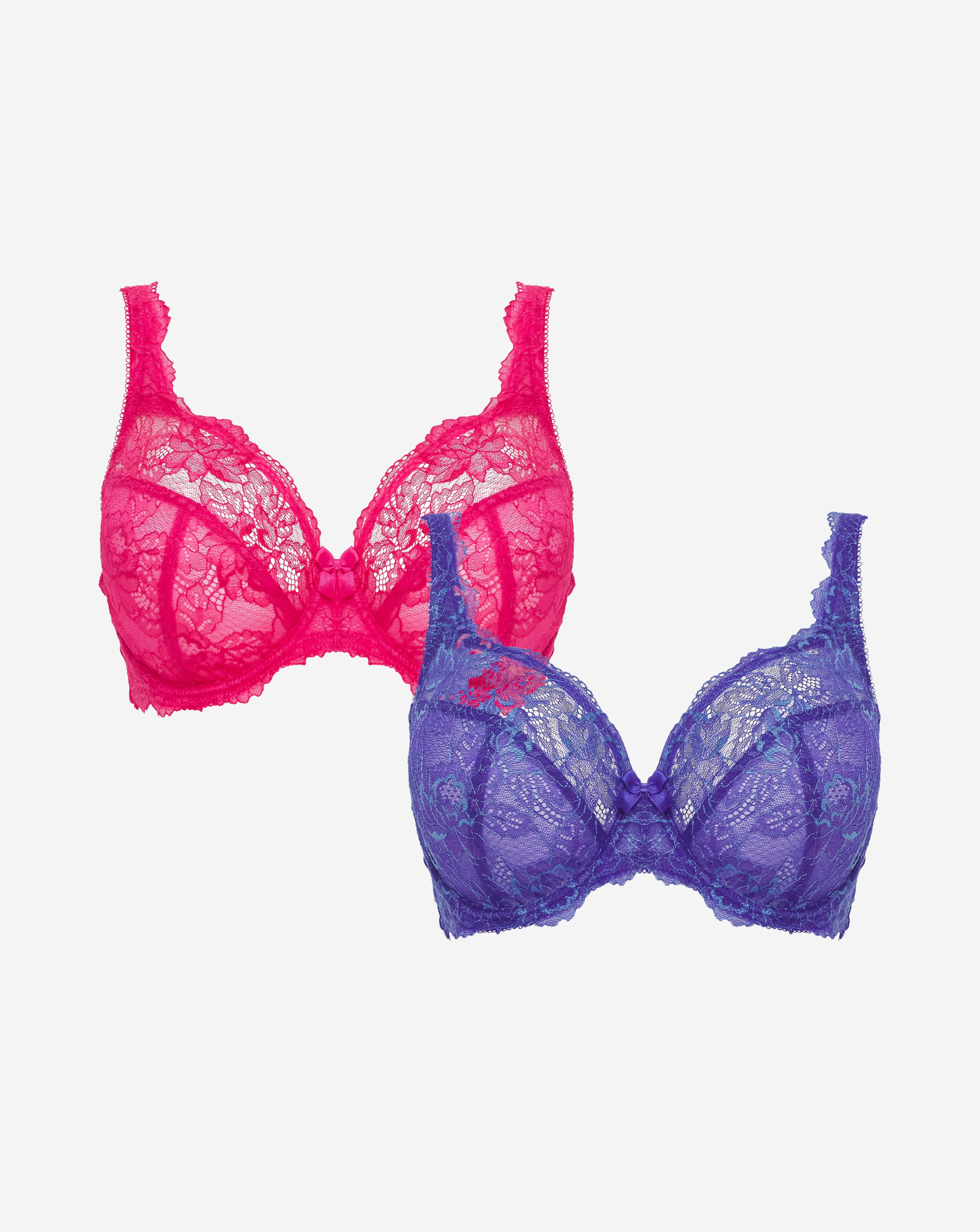 2 Pack Ella Lace Full Cup Wired Bras