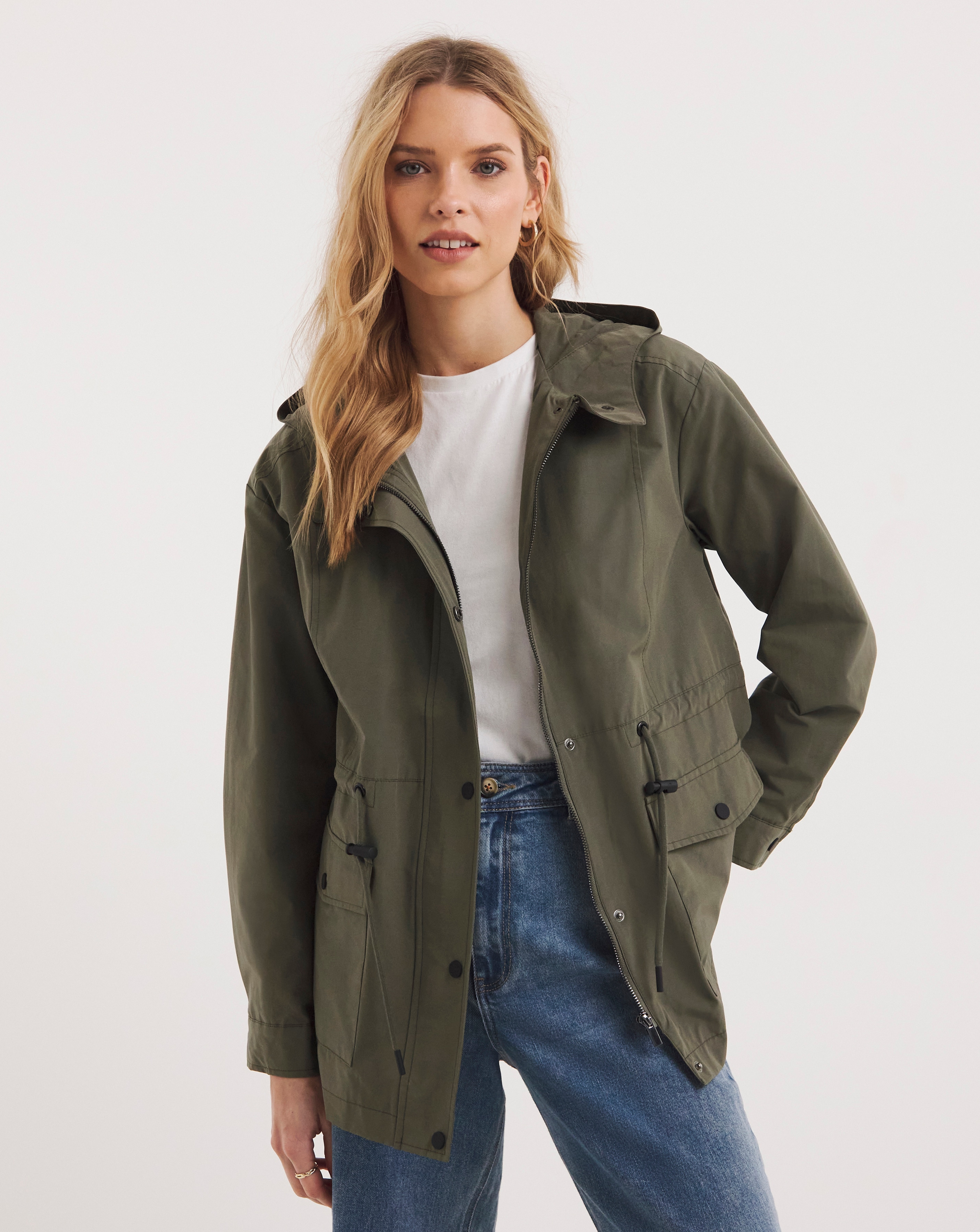 Khaki Mid Shower Resist Parka