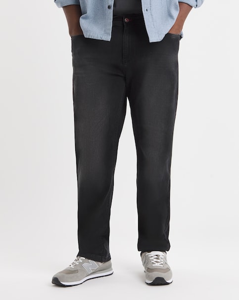D555 Big & Tall Benson Tapered Fit Stretch Jeans - Grey Stonewash