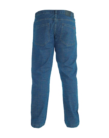 D555 Big & Tall Duke Bailey Relaxed Fit Elasticated Waist Stretch Jeans - Blue