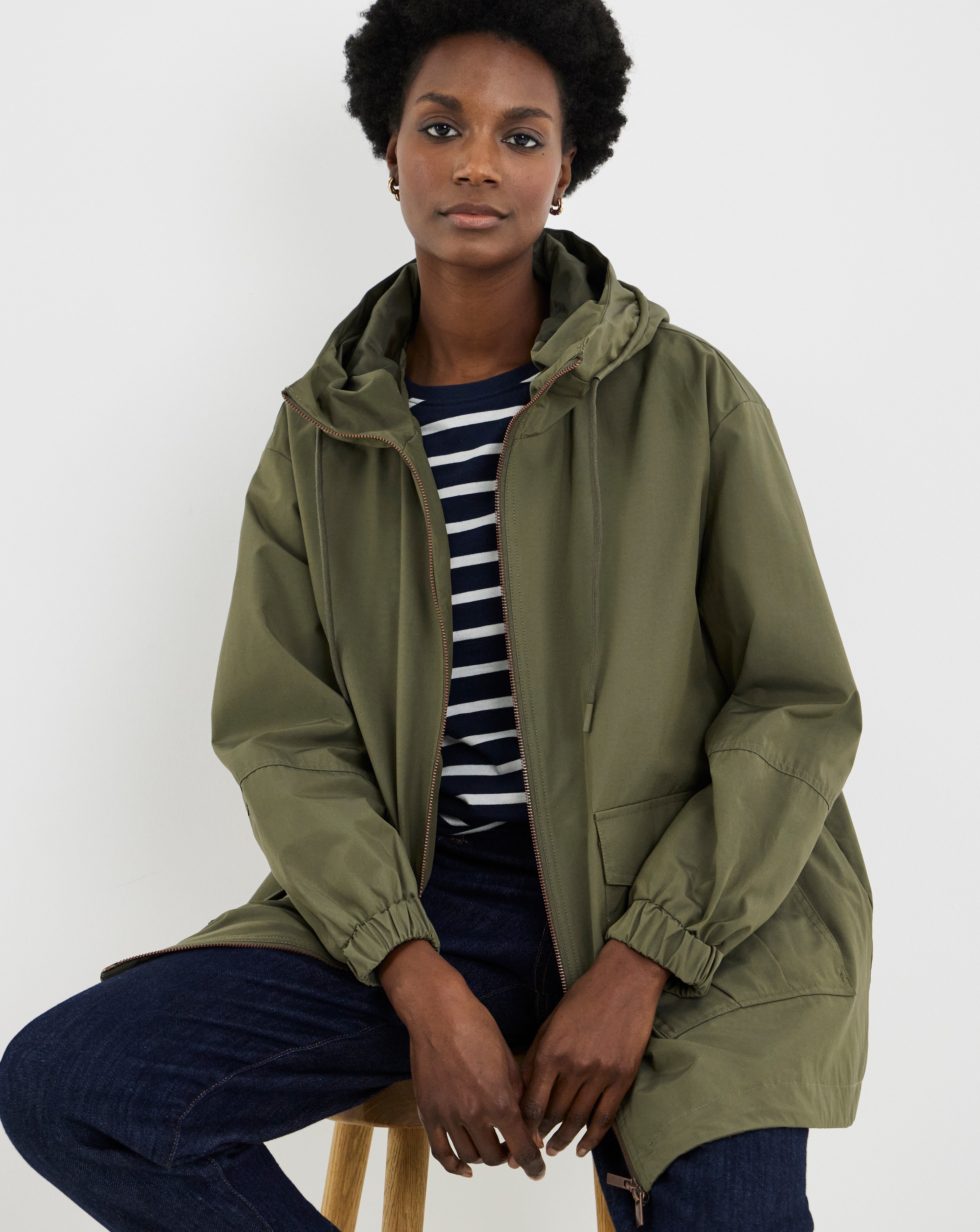 Short Shower Resistant Raincoat