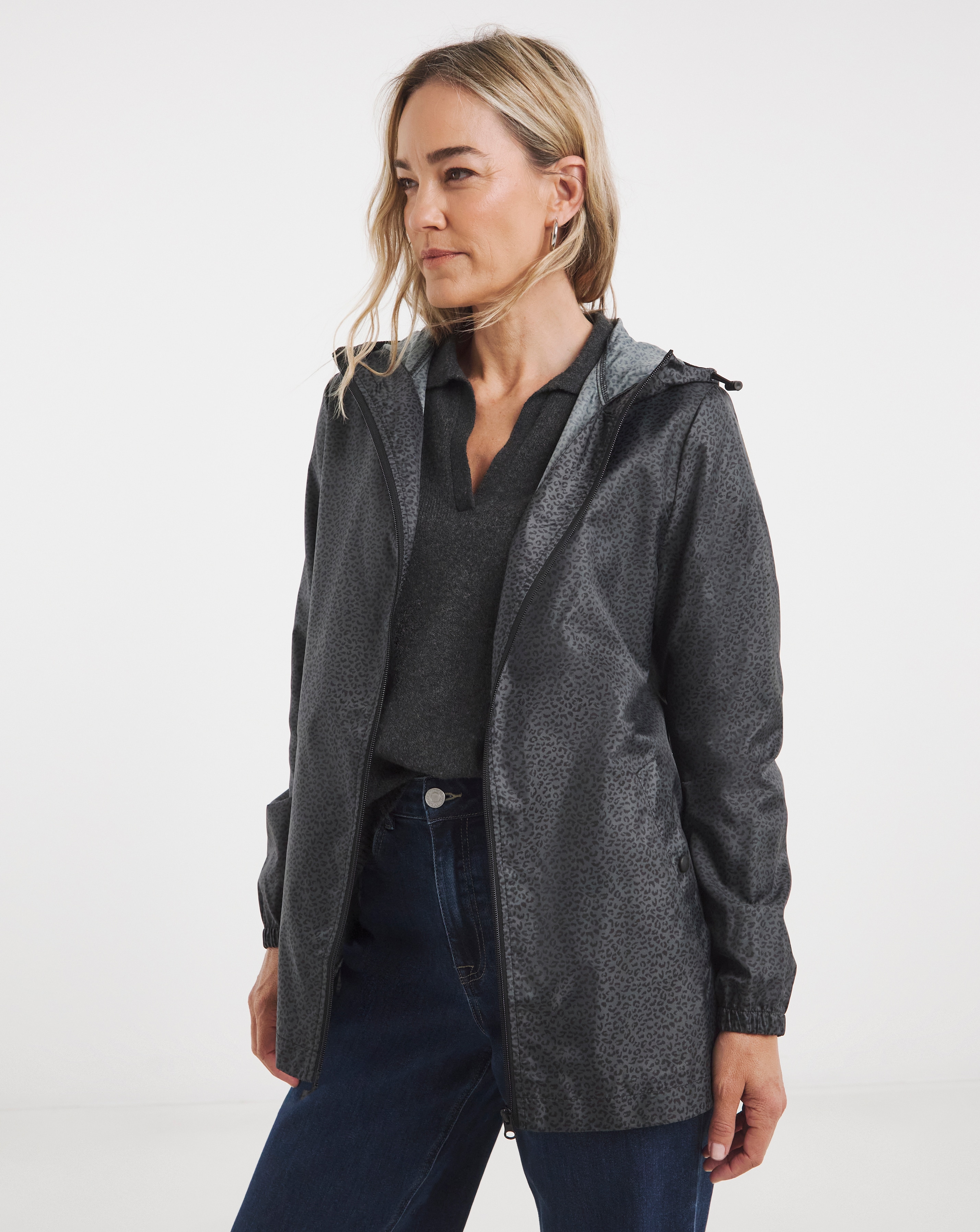 Grey Animal Short Pac A Mac Raincoat