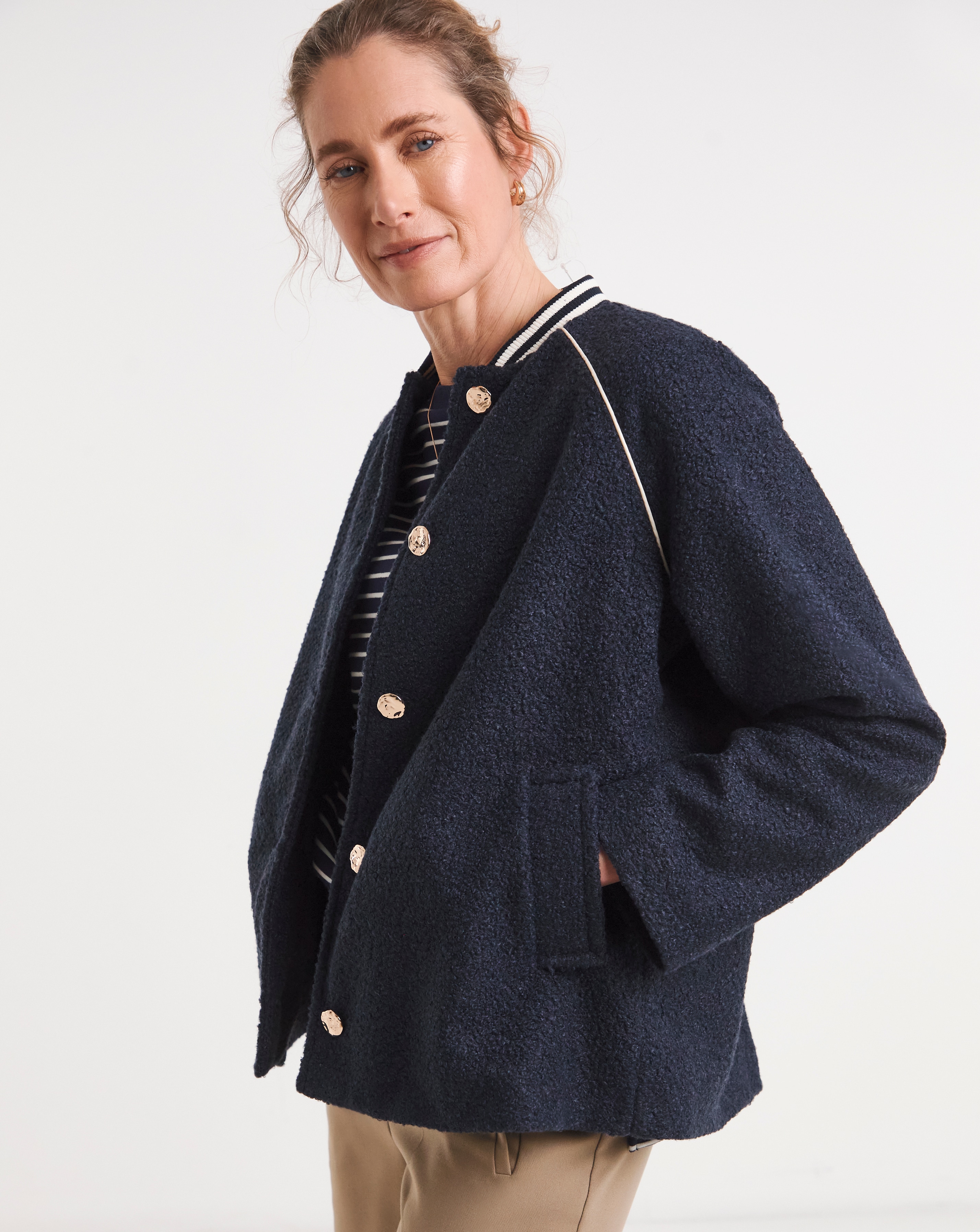 Boucle Varsity Jacket