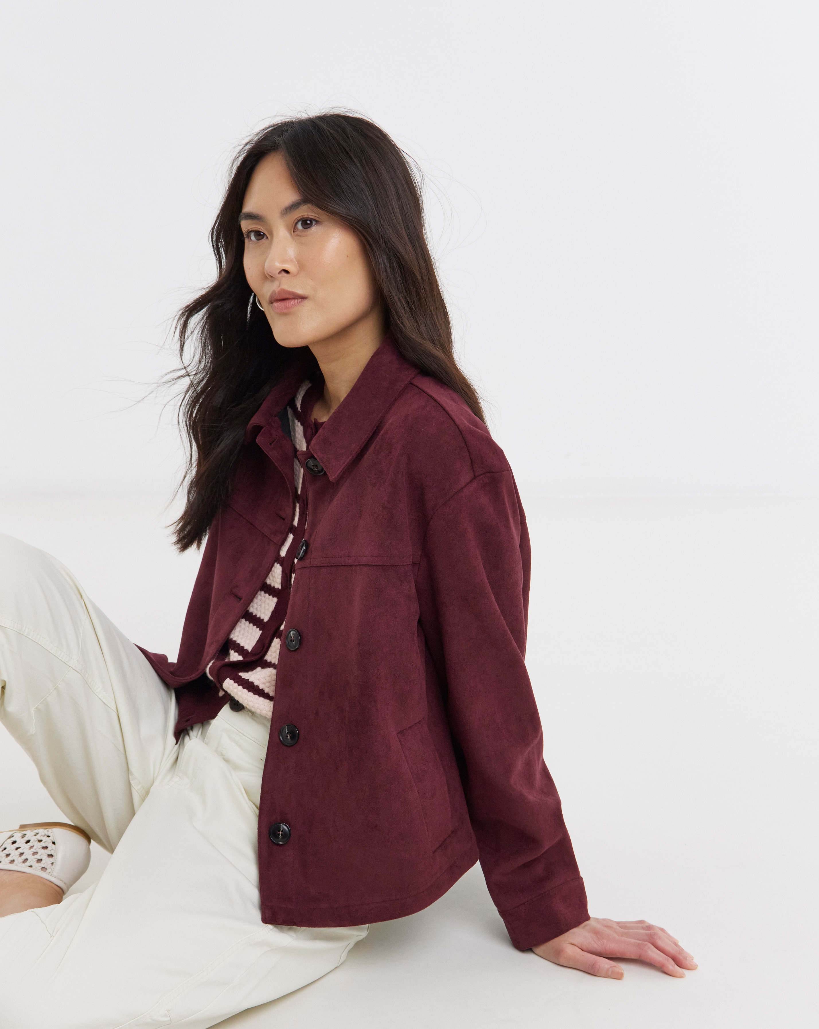 Suedette Trucker Jacket