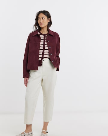 Dark Berry Suedette Trucker Jacket