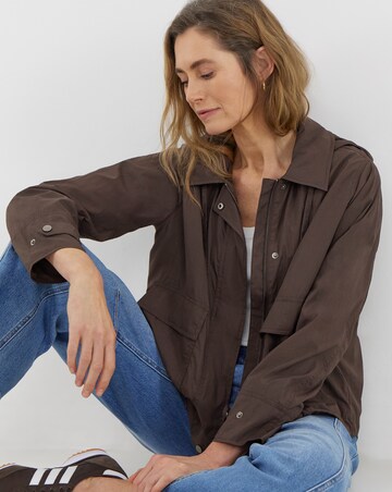 Chocolate Hooded Tech Rain Jacket