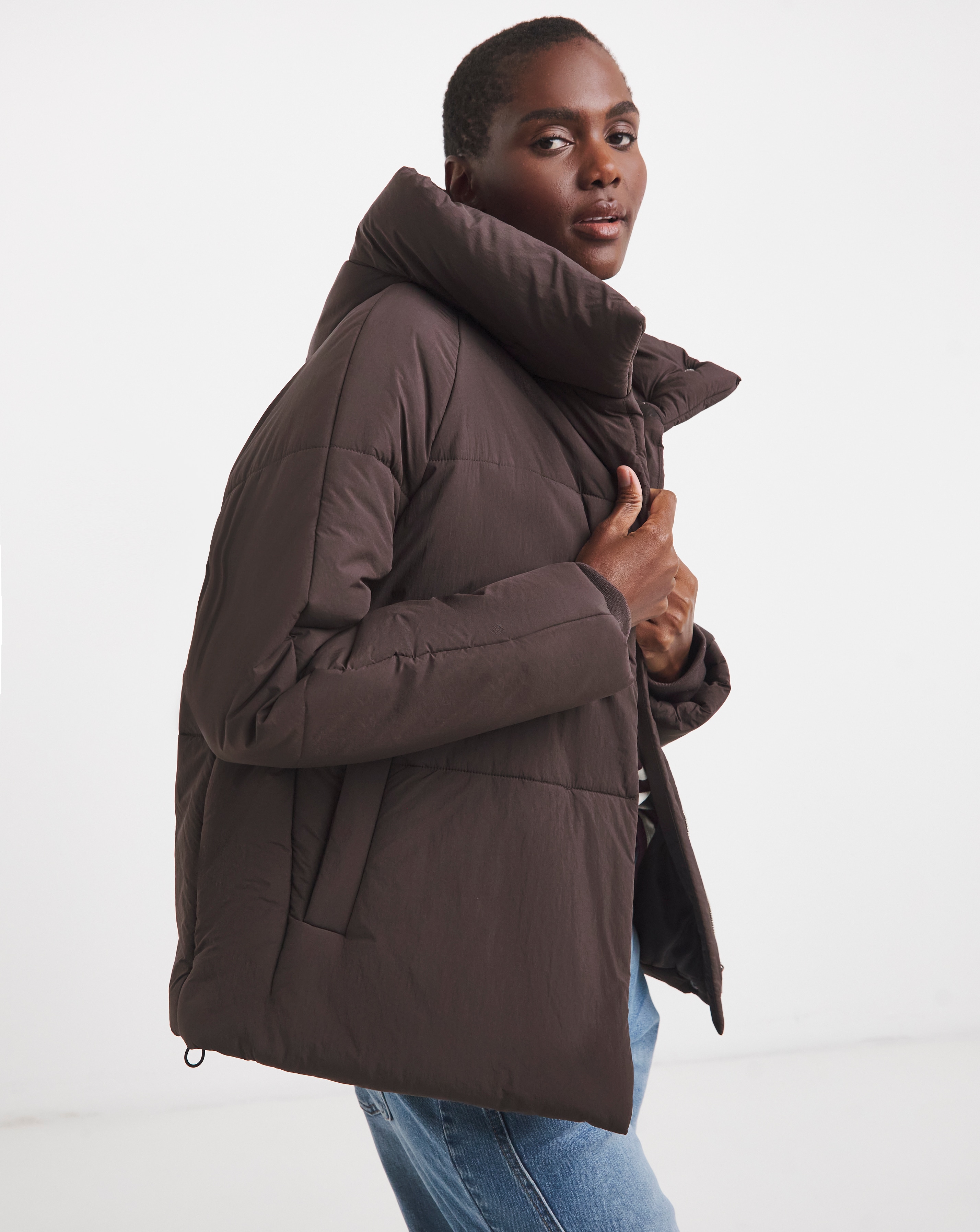 Funnel Neck Padded Coat