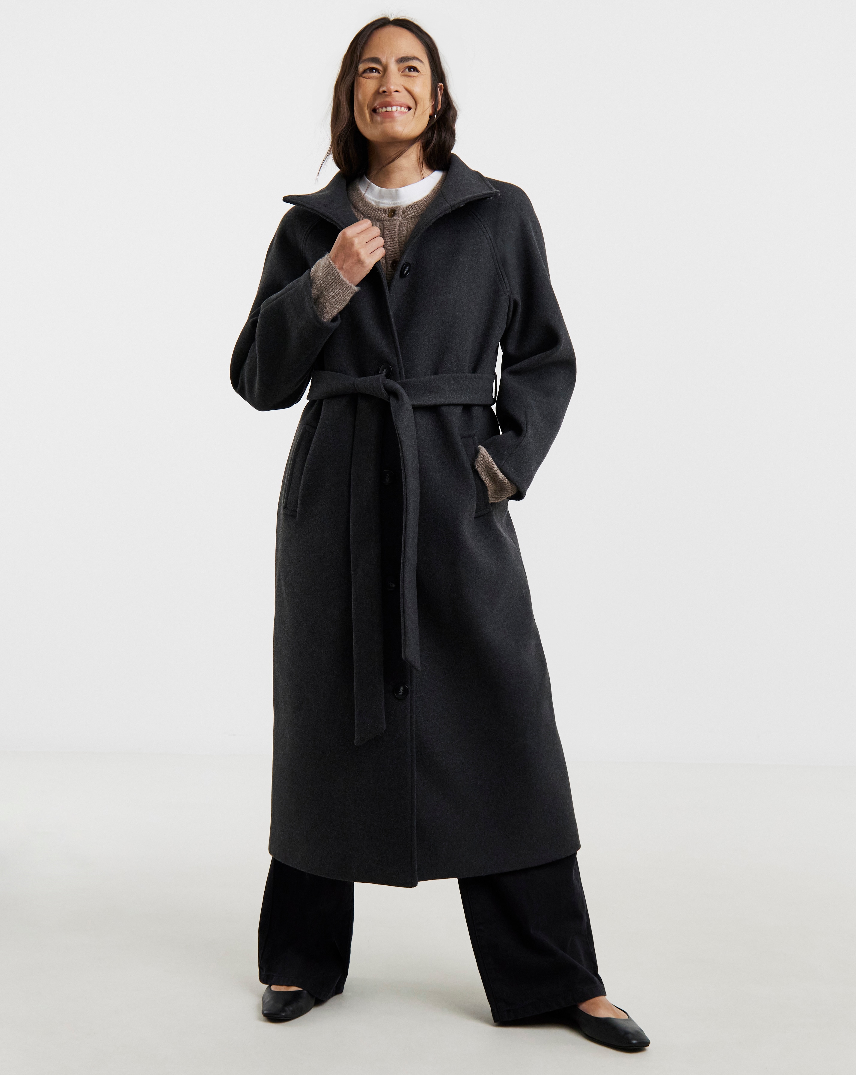 Funnel Neck Longline Coat
