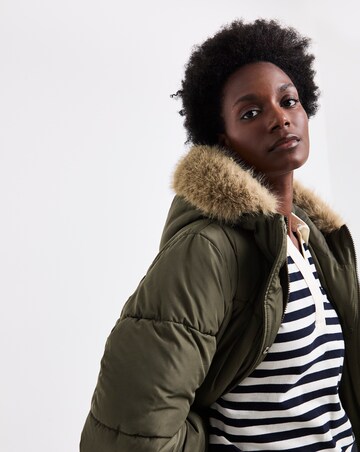 Dark Green Longline Padded Coat