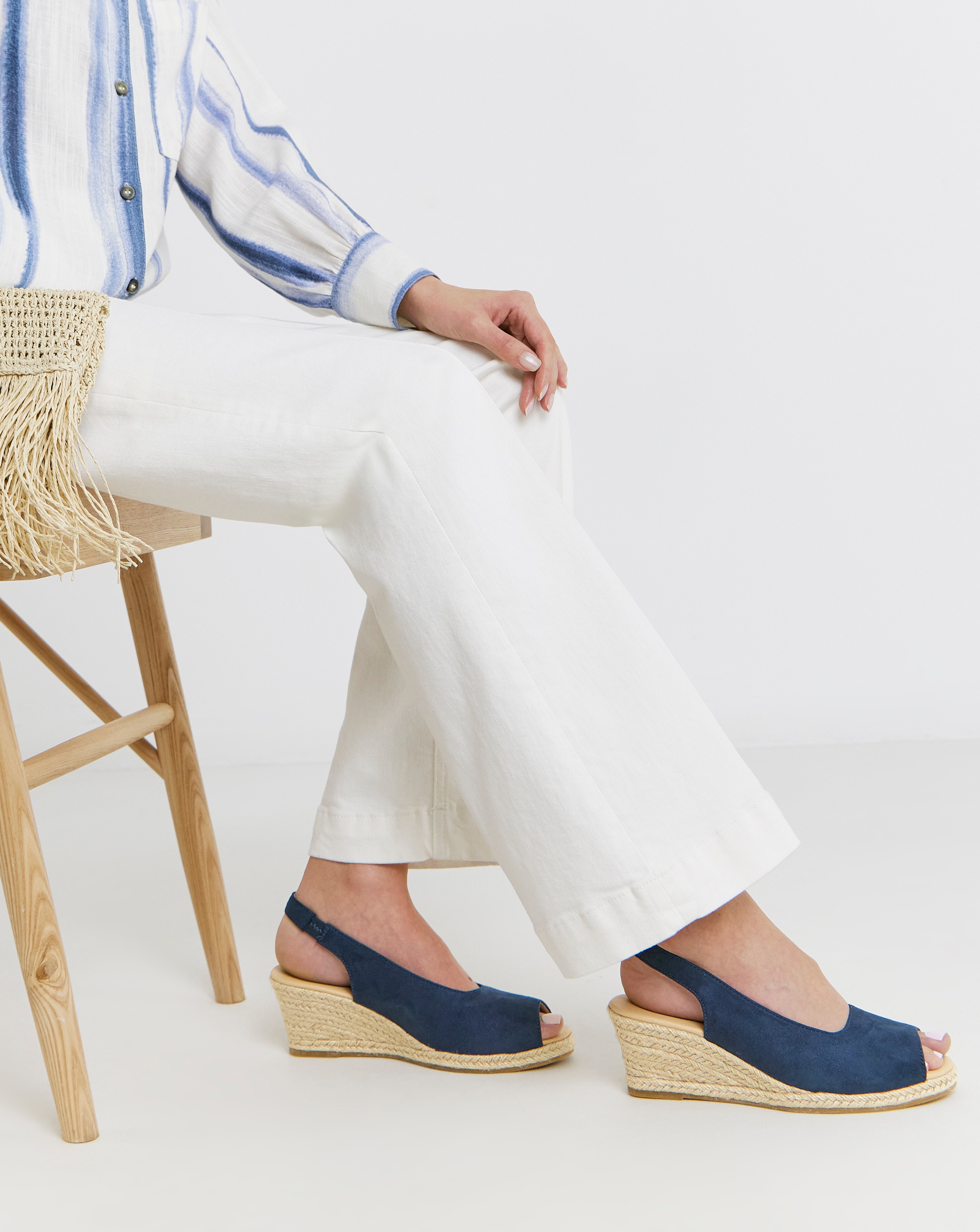 New In - Peep Toe Espadrille Wedge Wide