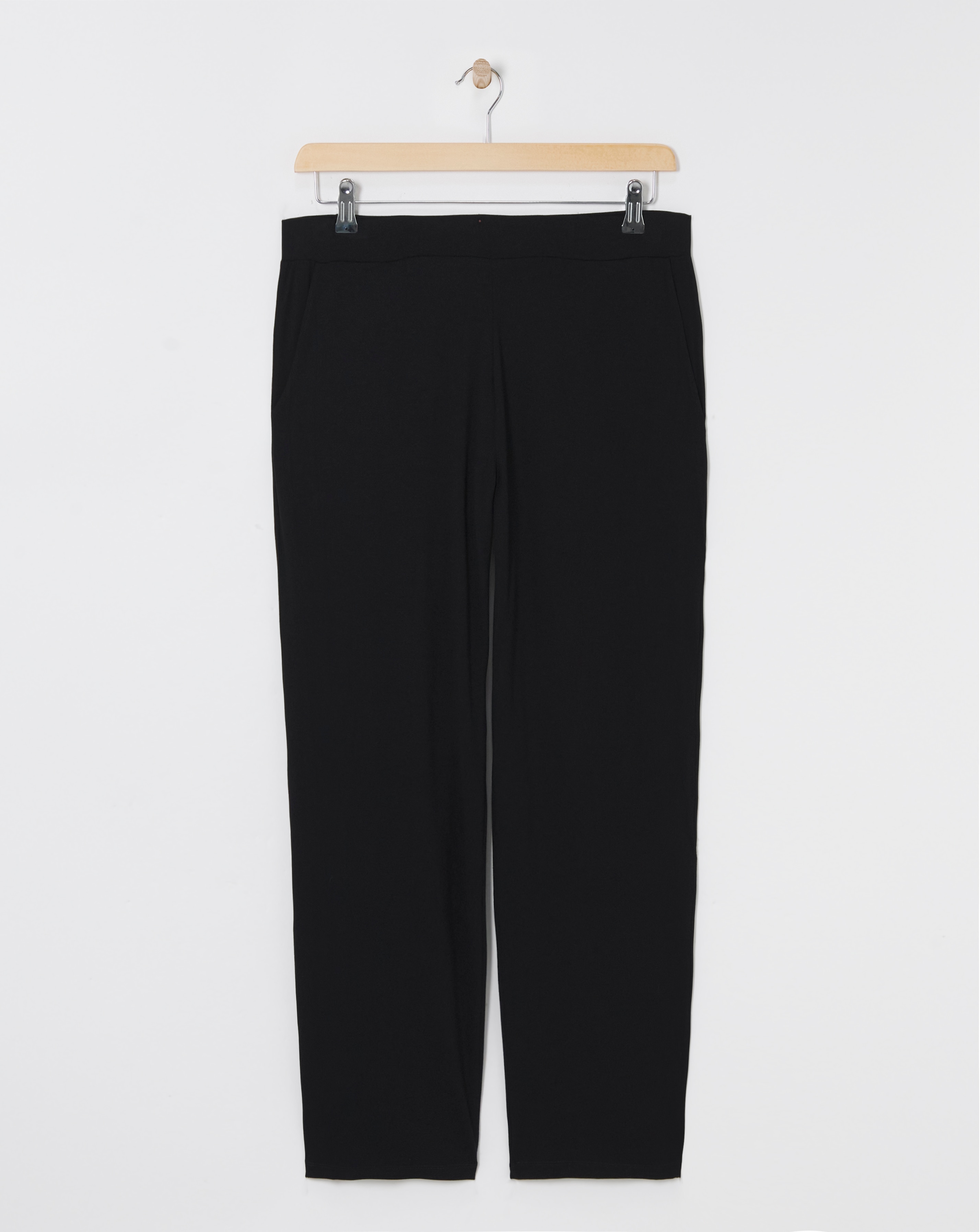 Black Jersey Straight Leg Trousers