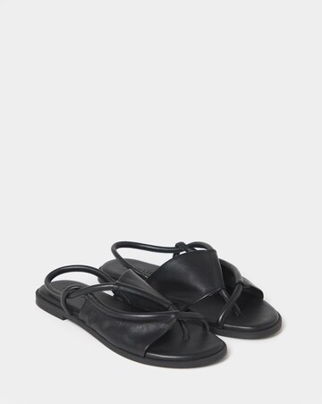 Yale Intricate Leather Toe Post Sandals - Wide Fit (E)