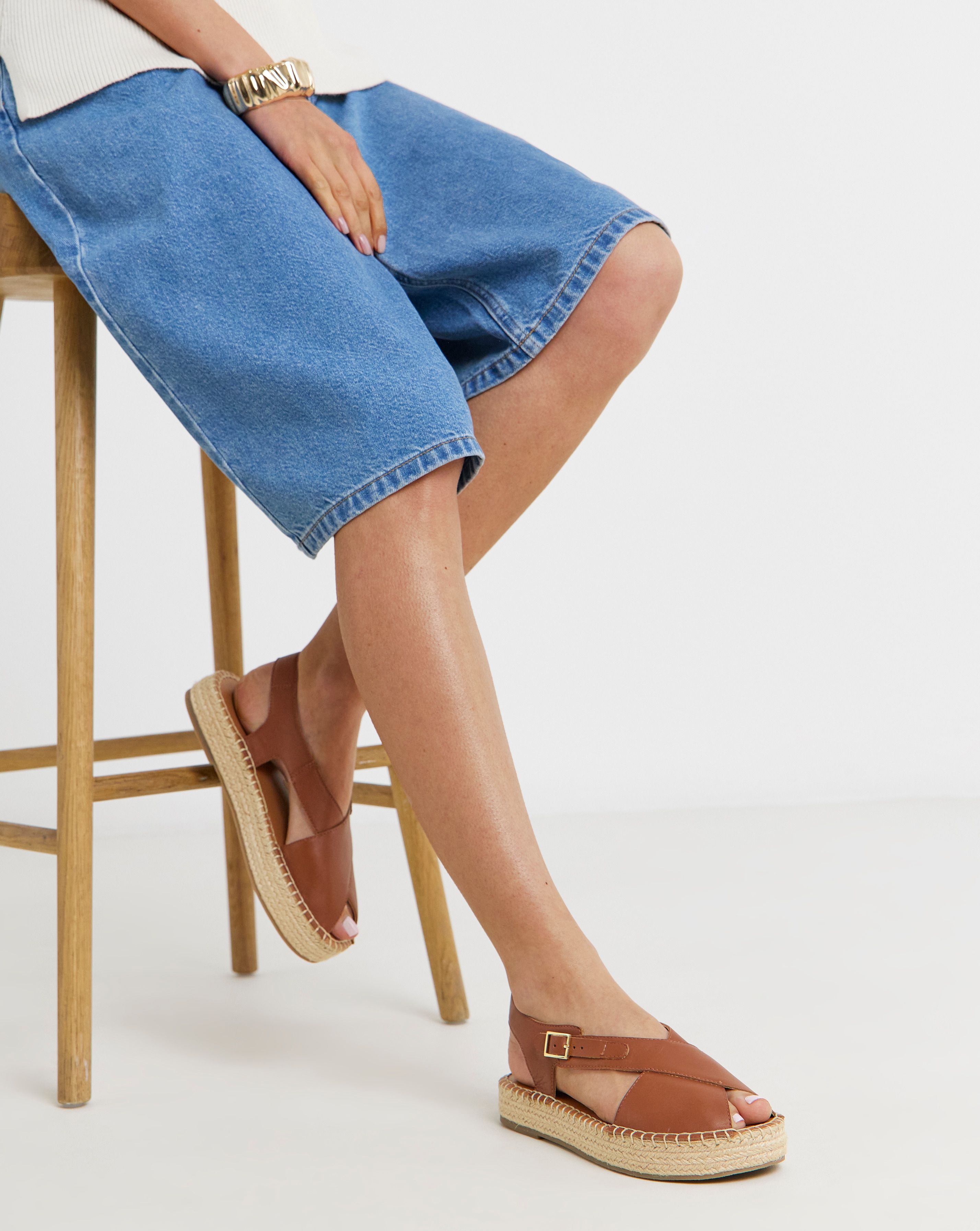 Peep Toe Espadrille Sandal Wide