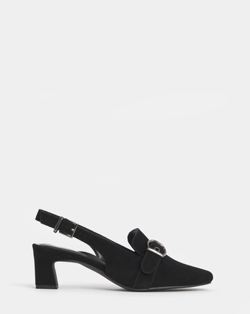 Sarah Buckle Detail Suede Slingback Shoes - Extra Wide Fit (EEE)