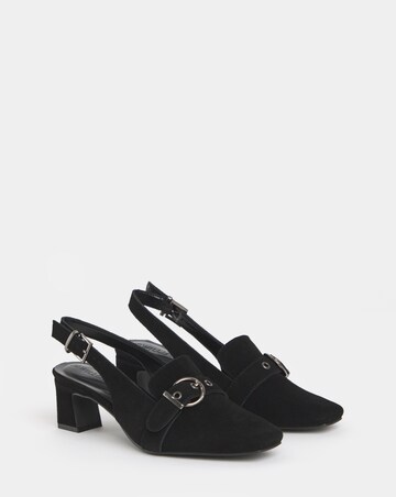 Sarah Buckle Detail Suede Slingback Shoes - Extra Wide Fit (EEE)