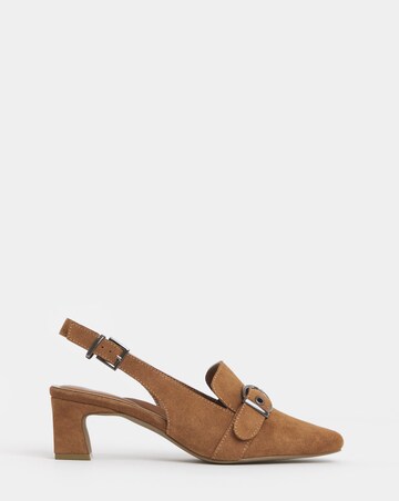 Sarah Buckle Detail Suede Slingback Shoes - Extra Wide Fit (EEE)