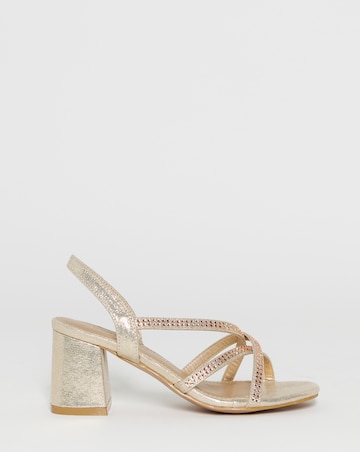 Anita Diamante Crossover Strap Block Heel Sandals - Extra Wide Fit (EEE)