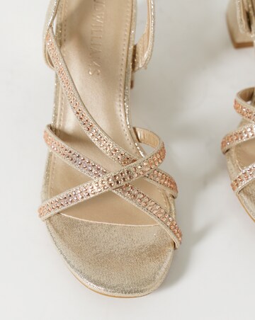 Anita Diamante Crossover Strap Block Heel Sandals - Extra Wide Fit (EEE)