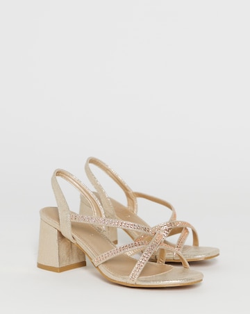 Anita Diamante Crossover Strap Block Heel Sandals - Extra Wide Fit (EEE)