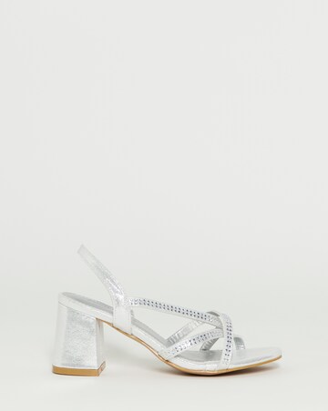 Anita Diamante Crossover Strap Block Heel Sandals - Extra Wide Fit (EEE)