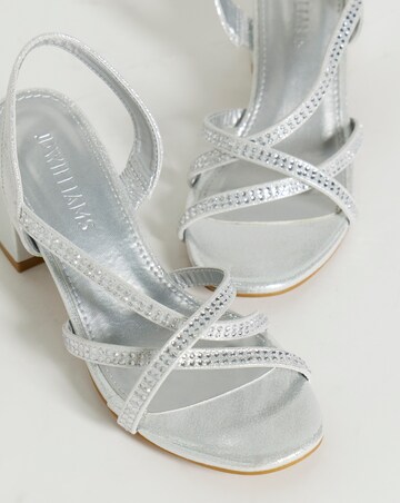 Anita Diamante Crossover Strap Block Heel Sandals - Extra Wide Fit (EEE)