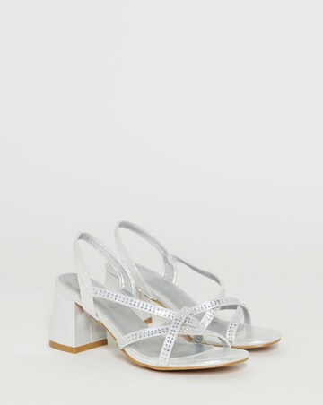 Anita Diamante Crossover Strap Block Heel Sandals - Extra Wide Fit (EEE)