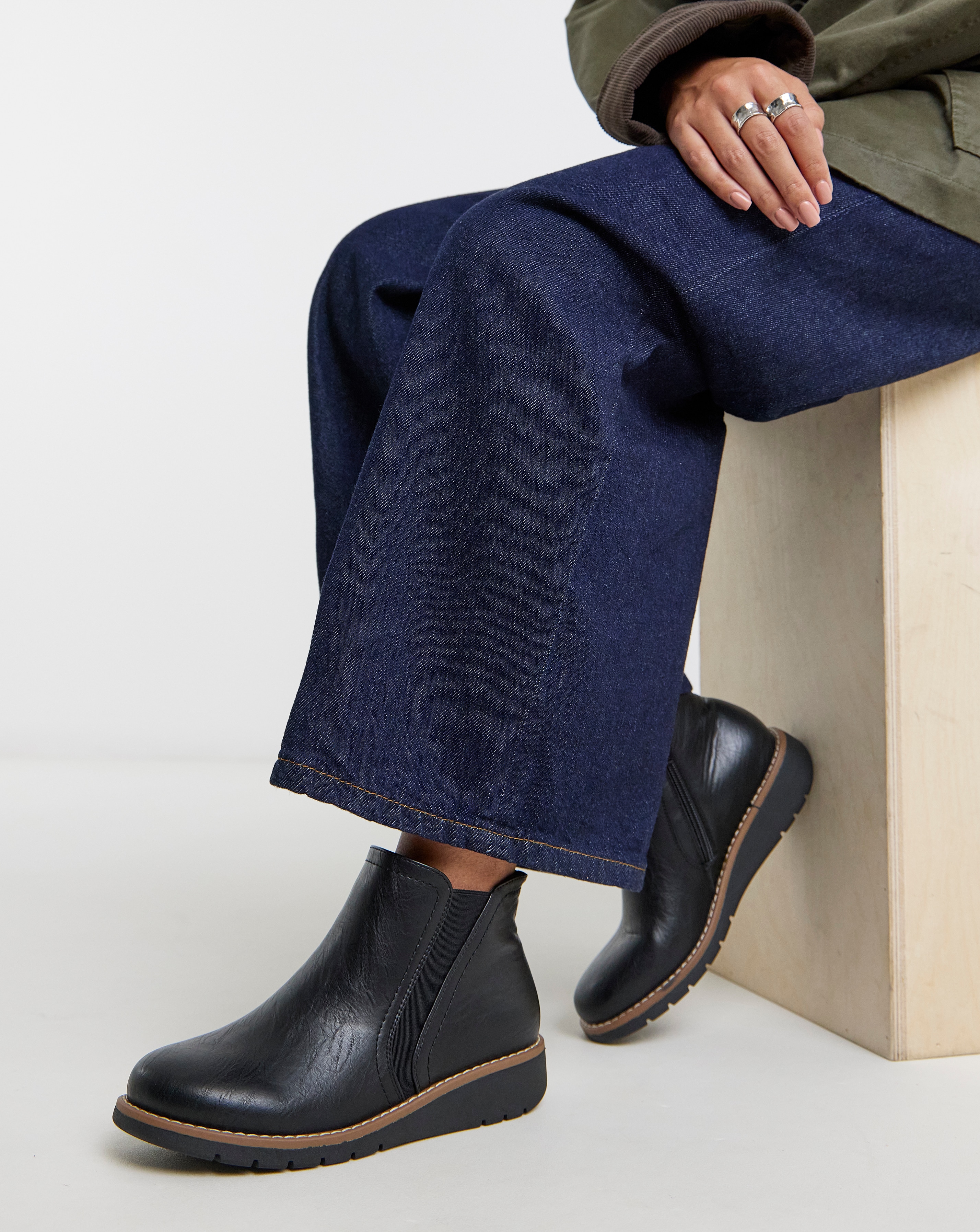 Low Wedge Chelsea Boot Ex Wide