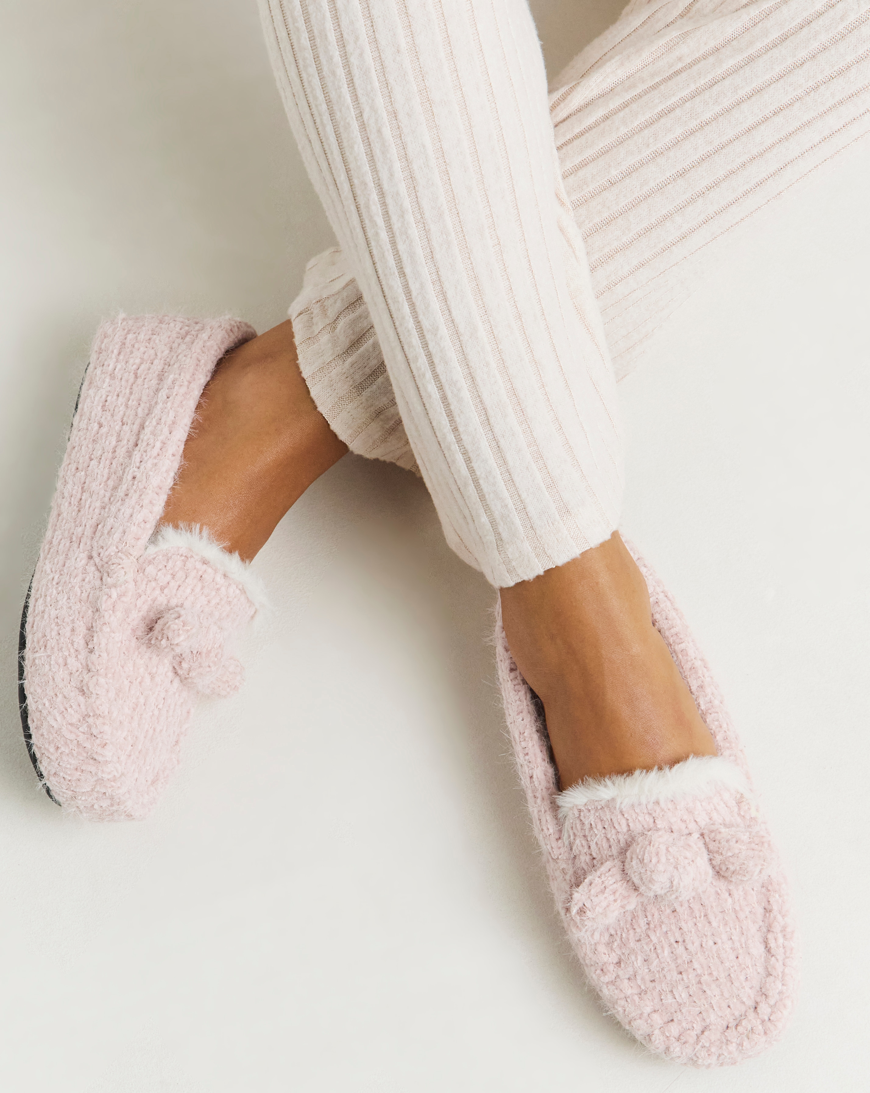 Knitted Moccasin Slipper Wide