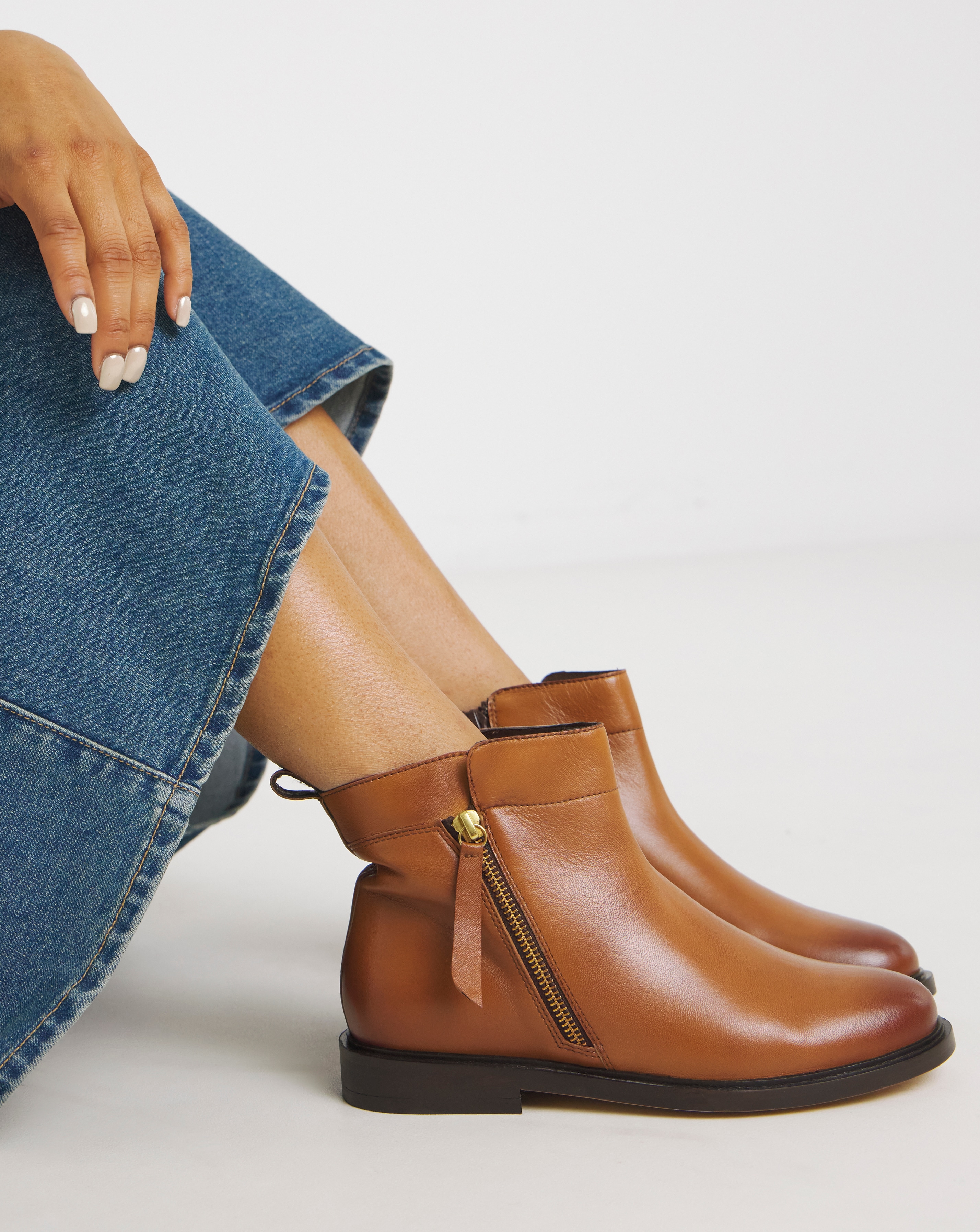Side Zip Ankle Boots E Fit