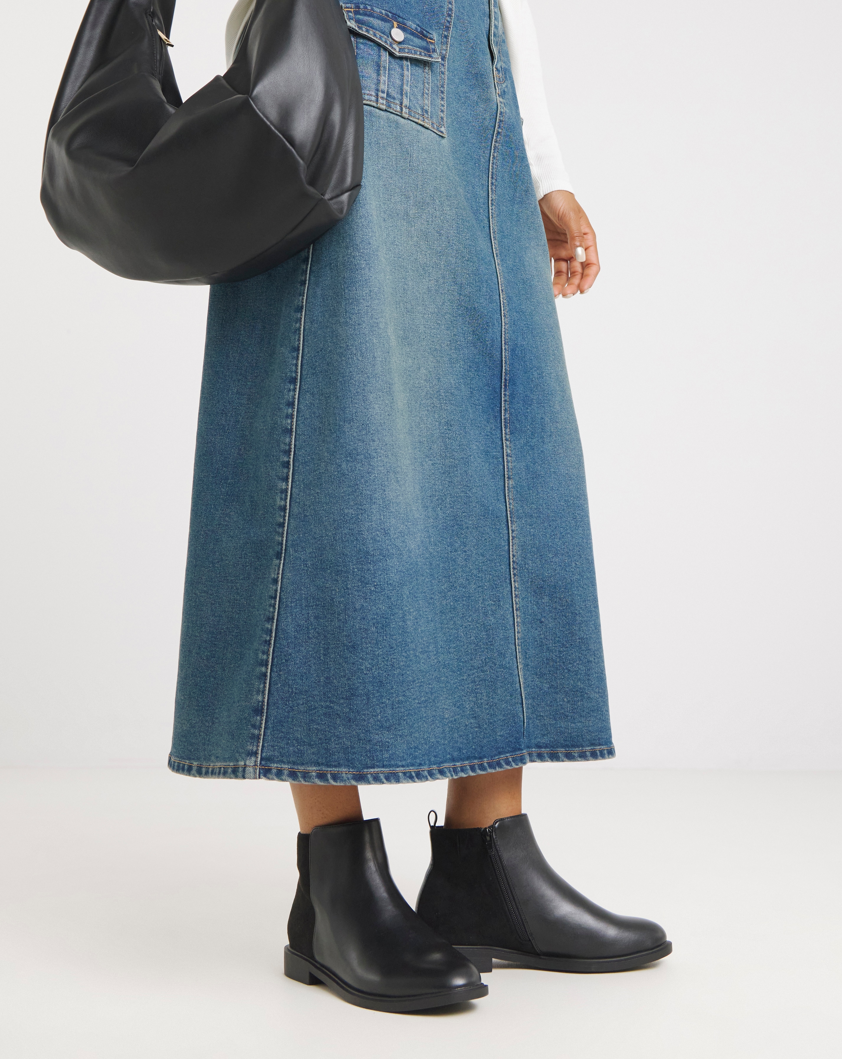 Classic Mixed Material Ankle Boot EEE