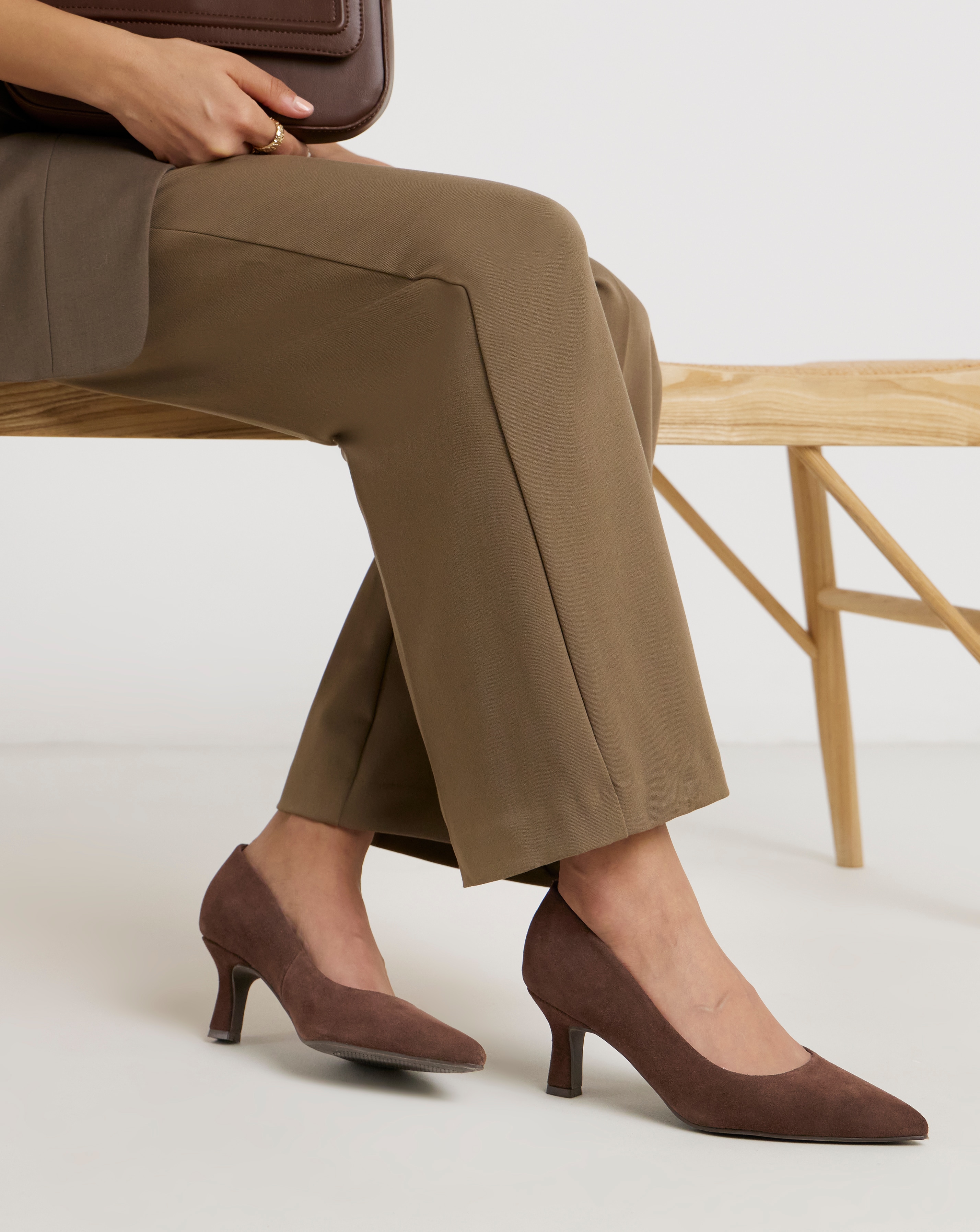 New In - Pointed Toe Kitten Heel Shoe Wide