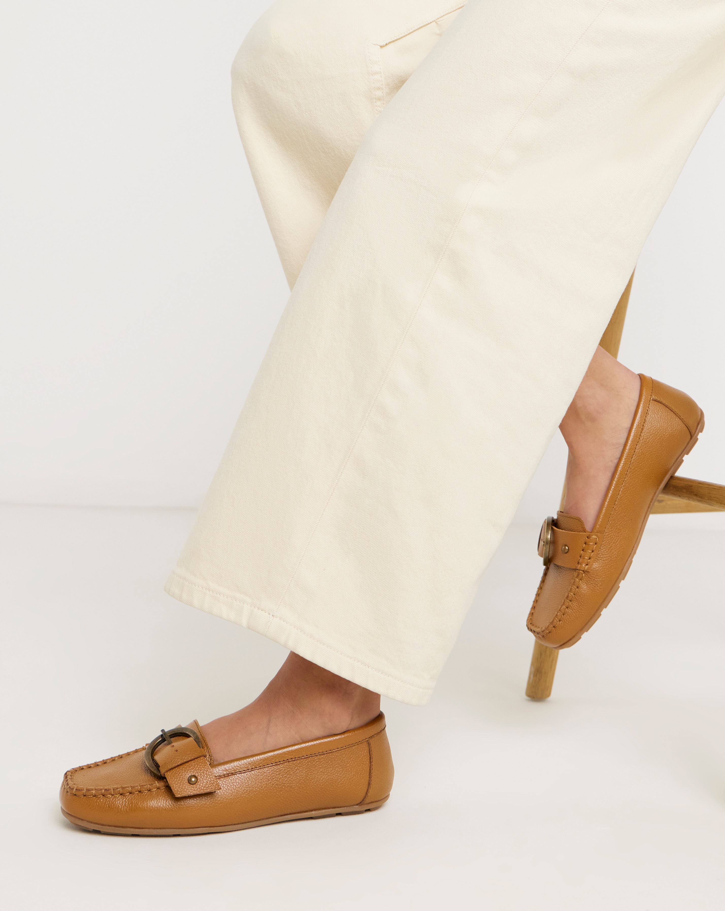 Leather Driving Moccasin Wide