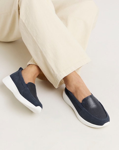 Heavenly Soles Fia Sporty Leather Loafer - Wide Fit (E)