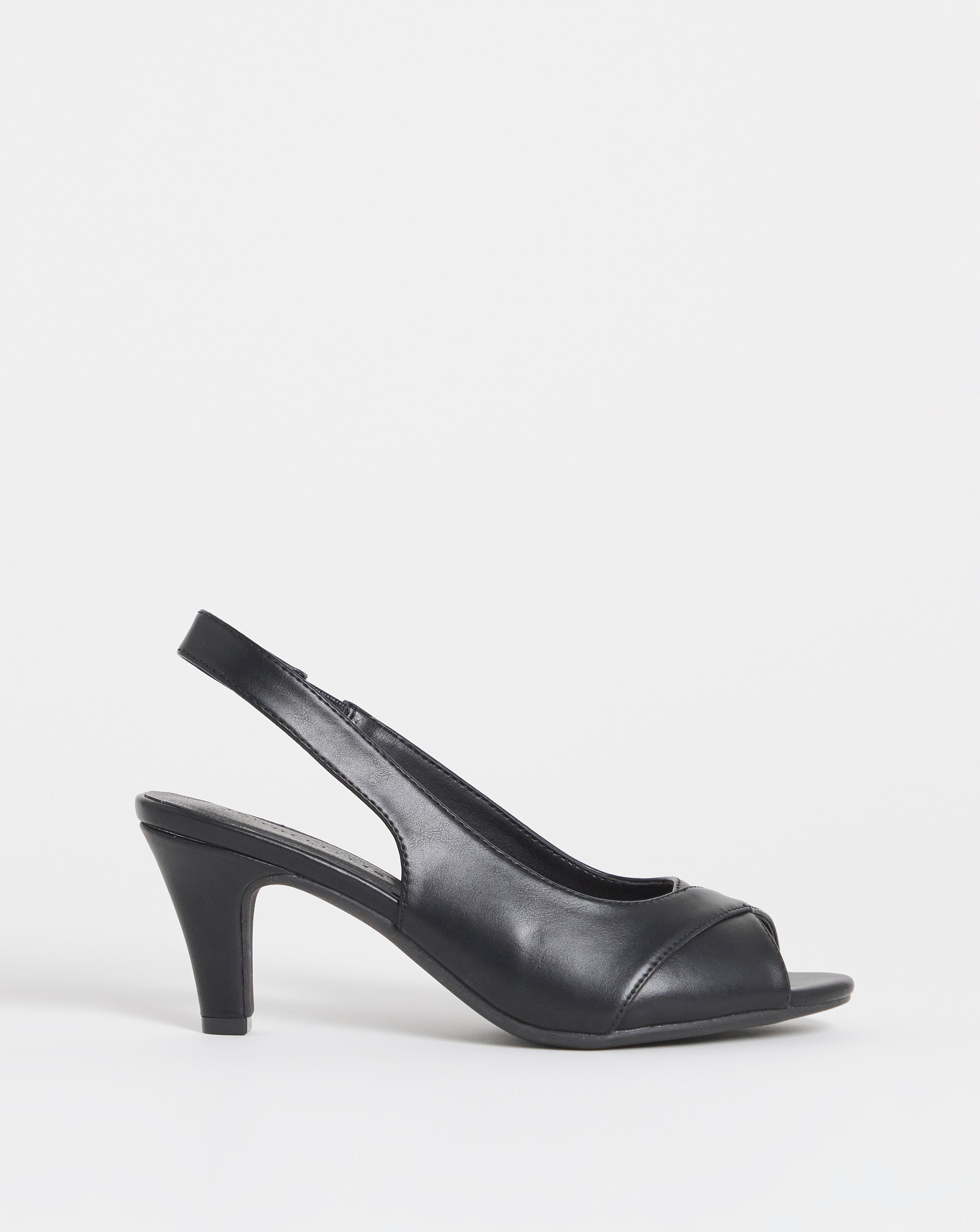 Peep Toe Heeled Slingbacks Ex Wide